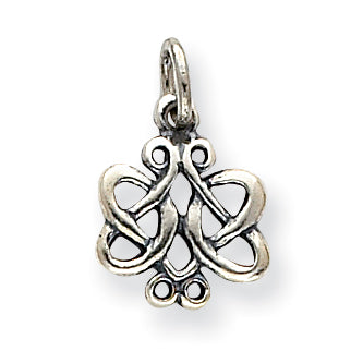 Sterling Silver Antiqued Scroll Celtic Knot Charm