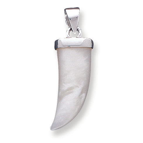 Sterling Silver Mother of Pearl Horn Pendant