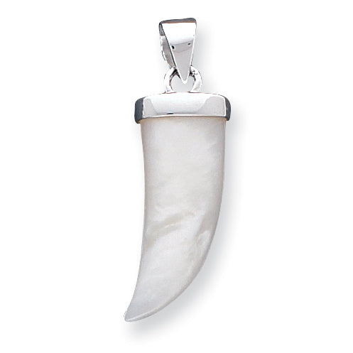 Sterling Silver Mother of Pearl Horn Pendant