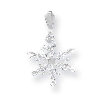 Sterling Silver Diamond Cut Snowflake Pendant
