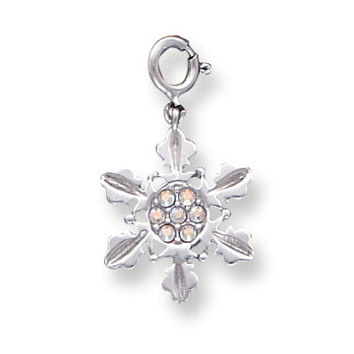 Sterling Silver Aurore Boreale Crystal Snowflake Charm
