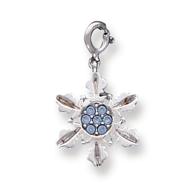 Sterling Silver Blue Crystal Snowflake Charm