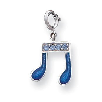 Sterling Silver Blue Enameled & Crystal Charm