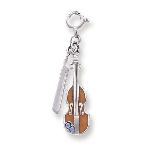 Sterling Silver Enameled Violin Charm