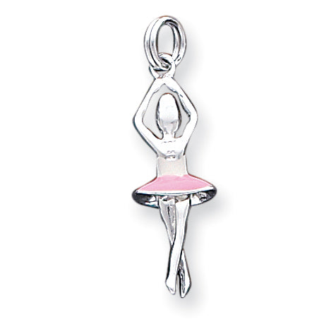 Sterling Silver Enamel Ballerina Charm