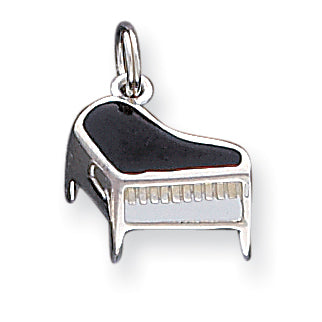 Sterling Silver Enameled Piano Charm