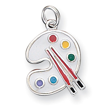 Sterling Silver Enameled Painting Palette Charm