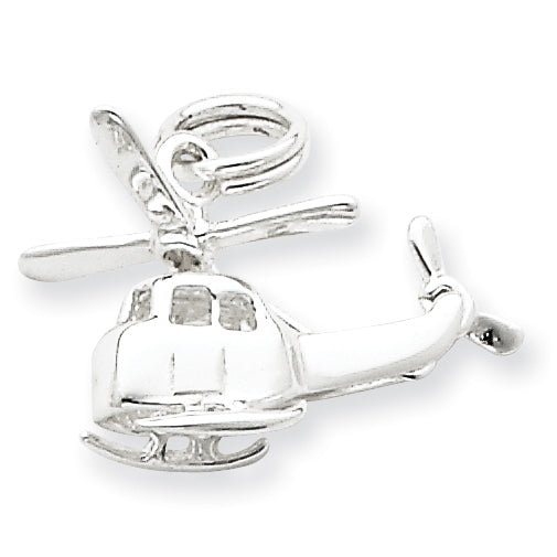 Sterling Silver Helicopter Charm