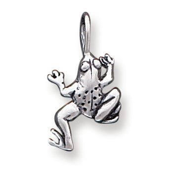 Sterling Silver Antiqued Frog Pendant