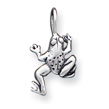 Sterling Silver Antiqued Frog Pendant