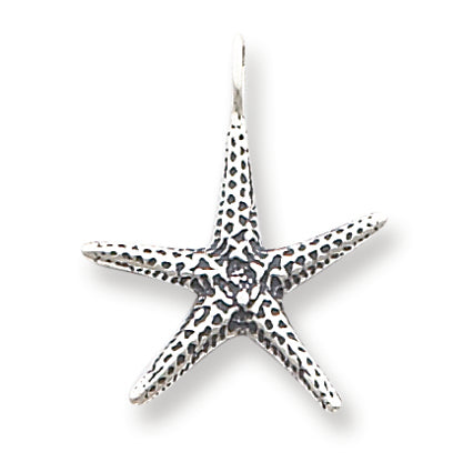 Sterling Silver Antiqued Starfish Pendant