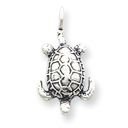Sterling Silver Antiqued Sea Turtle Pendant