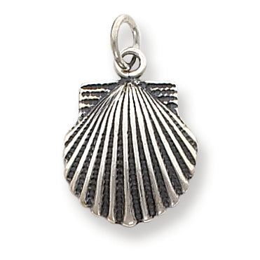 Sterling Silver Antiqued Sea Shell Charm
