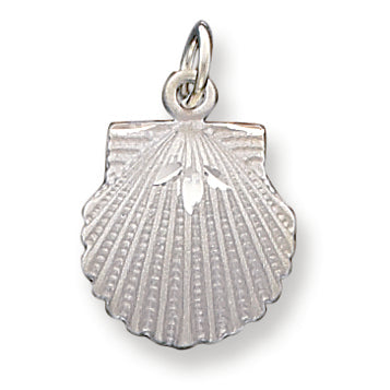 Sterling Silver Brushed Finish Diamond Cut Shell