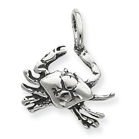 Sterling Silver Antiqued Crab Charm