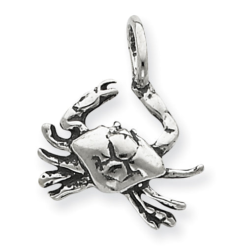 Sterling Silver Antiqued Crab Charm
