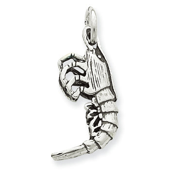 Sterling Silver Antiqued Shrimp Charm