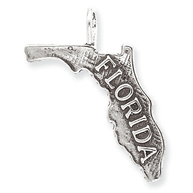 Sterling Silver Antiqued Florida State Charm