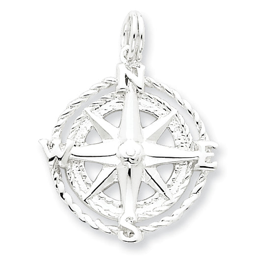 Sterling Silver Compass Charm