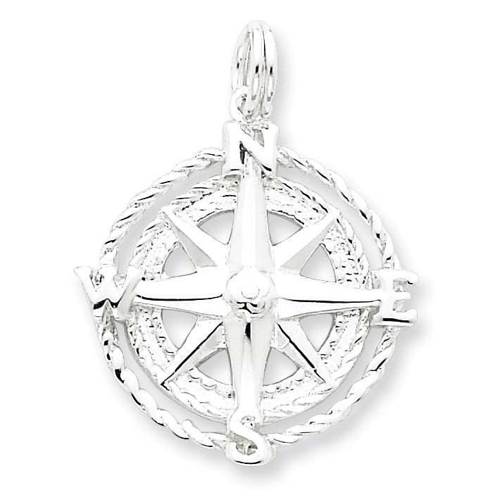 Sterling Silver Compass Charm