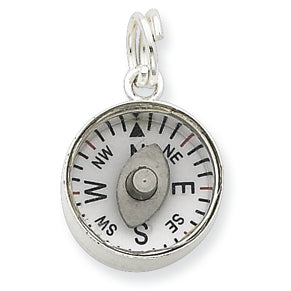 Sterling Silver 3D Moveable Compass Charm