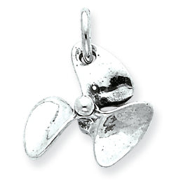 Sterling Silver 3D Antiqued Boat Propeller Charm