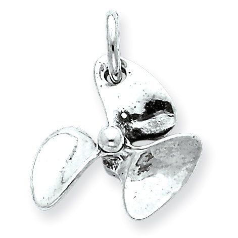 Sterling Silver 3D Antiqued Boat Propeller Charm