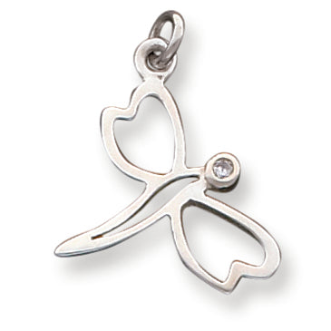 Sterling Silver CZ Dragonfly Pendant