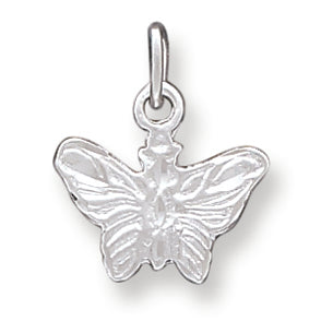 Sterling Silver Diamond Cut Butterfly Charm