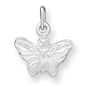 Sterling Silver Diamond Cut Butterfly Charm