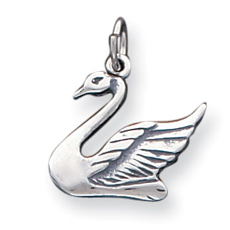 Sterling Silver Antiqued Swan Charm