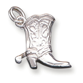 Sterling Silver Cowboy Boot Charm