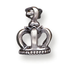 Sterling Silver Antiqued Crown Pendant