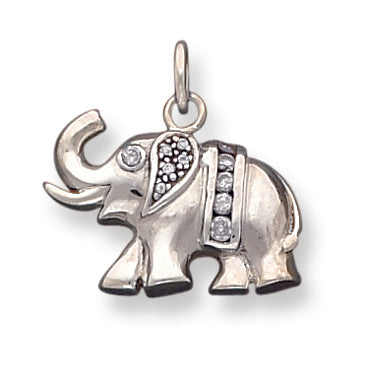 Sterling Silver CZ Elephant Charm