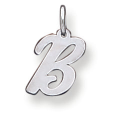 Sterling Silver Small Script Intial B Charm
