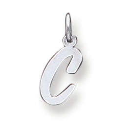 Sterling Silver Small Script Intial C Charm