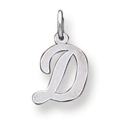 Sterling Silver Small Script Intial D Charm
