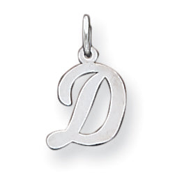 Sterling Silver Small Script Intial D Charm