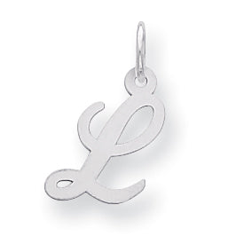 Sterling Silver Small Script Intial L Charm