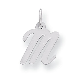 Sterling Silver Small Script Intial M Charm