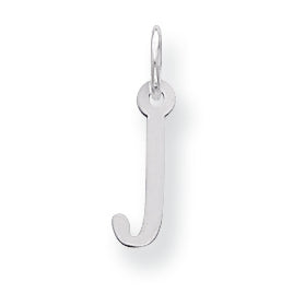 Sterling Silver Small Slanted Block Initial J Charm