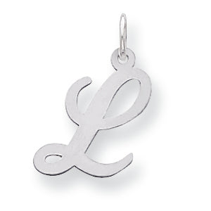 Sterling Silver Medium Script Intial L Charm