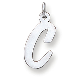 Sterling Silver Large Script Intial C Charm