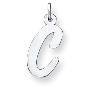 Sterling Silver Large Script Intial C Charm