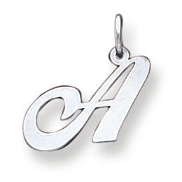 Sterling Silver Small Fancy Script Initial A Charm