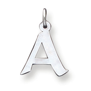 Sterling Silver Small Artisian Block Initial A Charm