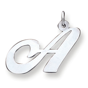 Sterling Silver Large Fancy Script Initial A Charm