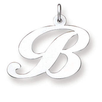Sterling Silver Large Fancy Script Initial B Charm