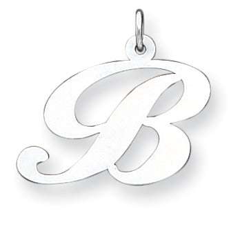 Sterling Silver Large Fancy Script Initial B Charm