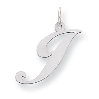 Sterling Silver Large Fancy Script Initial J Charm